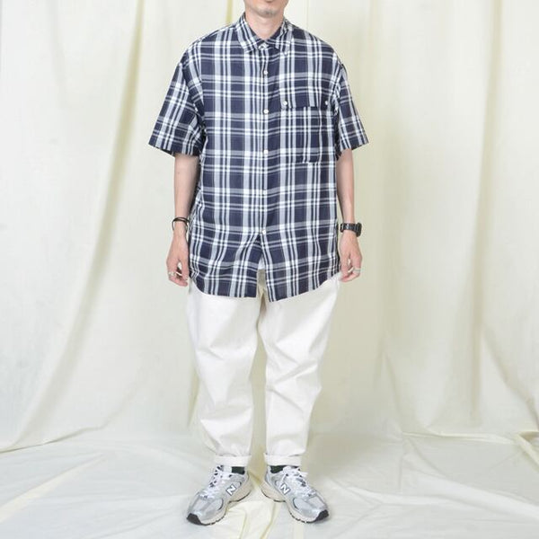 【STTND】シンチェックショートスリーブワイドシャツ