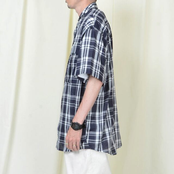 【STTND】シンチェックショートスリーブワイドシャツ