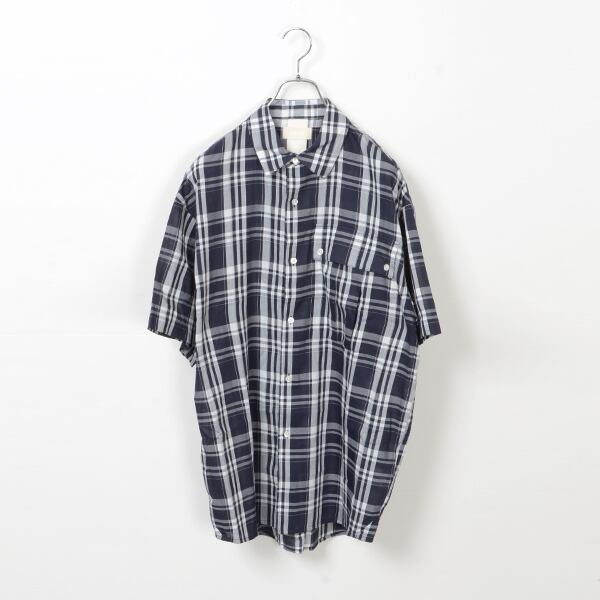 【STTND】シンチェックショートスリーブワイドシャツ
