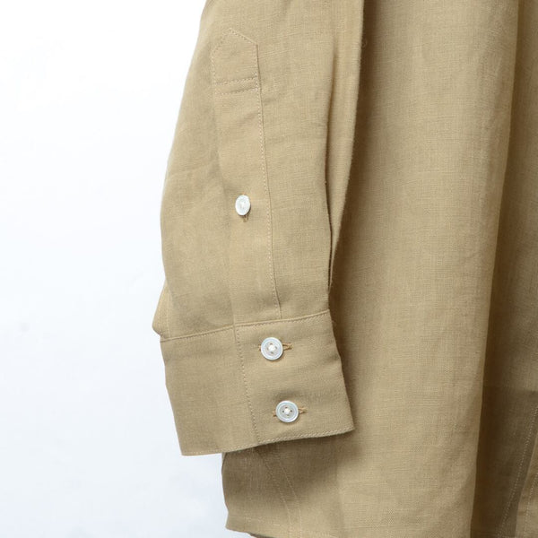 【STTND】ベルギーリネンスタンドワイドシャツ