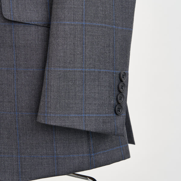 【ティモシーエベレスト】2Bチェック柄スーツ（グレー）