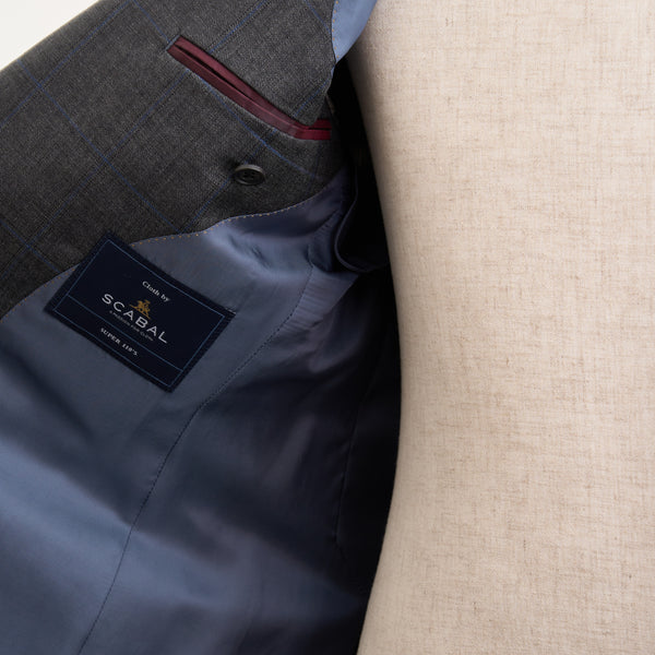 【ティモシーエベレスト】2Bチェック柄スーツ（グレー）