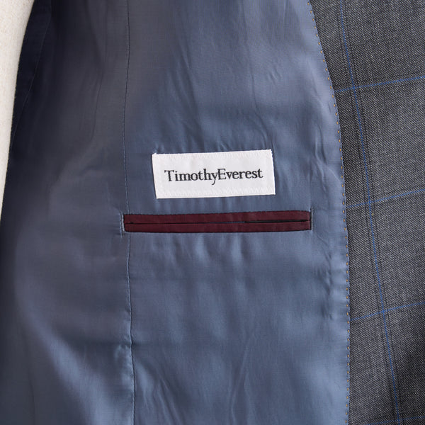 【ティモシーエベレスト】2Bチェック柄スーツ（グレー）