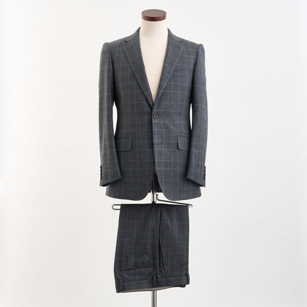 【ティモシーエベレスト】2Bチェック柄スーツ（グレー）