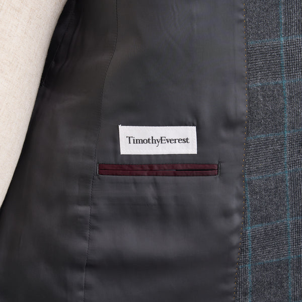 【ティモシーエベレスト】2Bチェック柄スーツ（グレー）