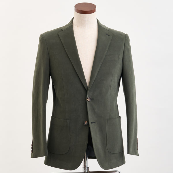 【ティモシーエベレスト】2Bモールスキンセットアップジャケット（カーキ）