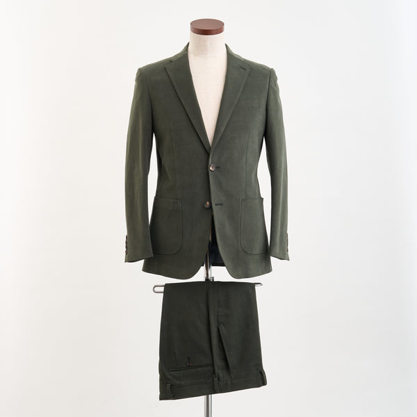 【ティモシーエベレスト】2Bモールスキンセットアップジャケット（カーキ）