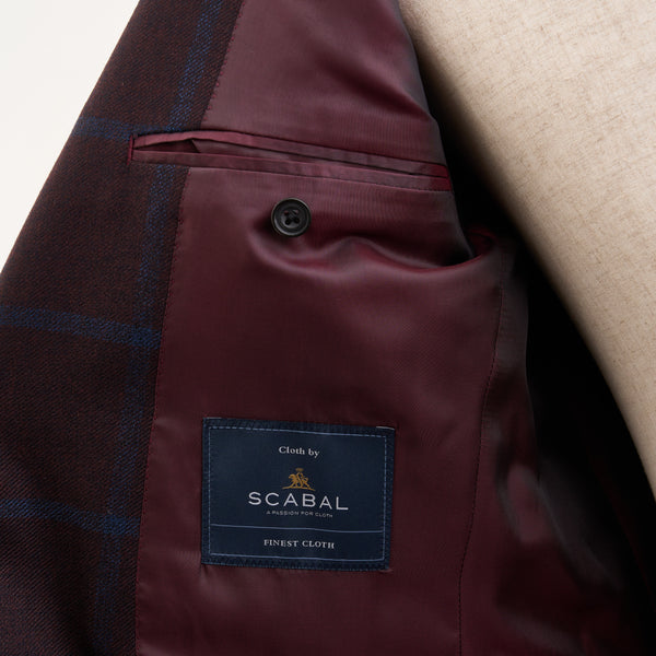 【ティモシーエベレスト】2Bチェック柄ジャケット（ボルドー）