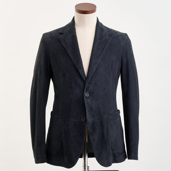 【コルネリアーニ】2Bスエードレザージャケット（ネイビー）