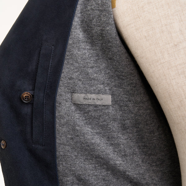 【コルネリアーニ】2Bスエードレザージャケット（ネイビー）