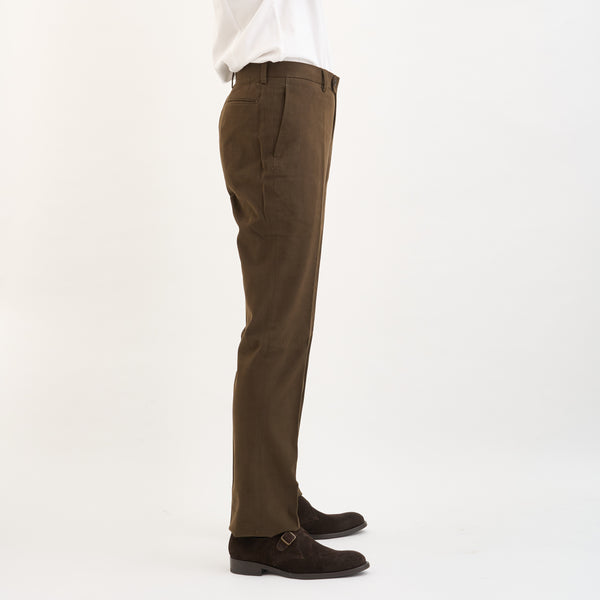 【ティモシーエベレスト】コットンストレッチパンツ（カーキ）