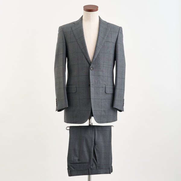 【ドーランドハウス】2Bチェック柄スーツ（グレー）