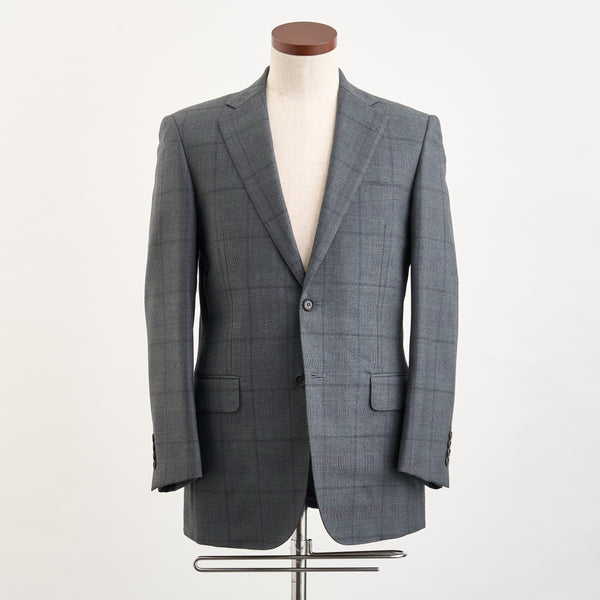 【ドーランドハウス】2Bチェック柄スーツ（グレー）