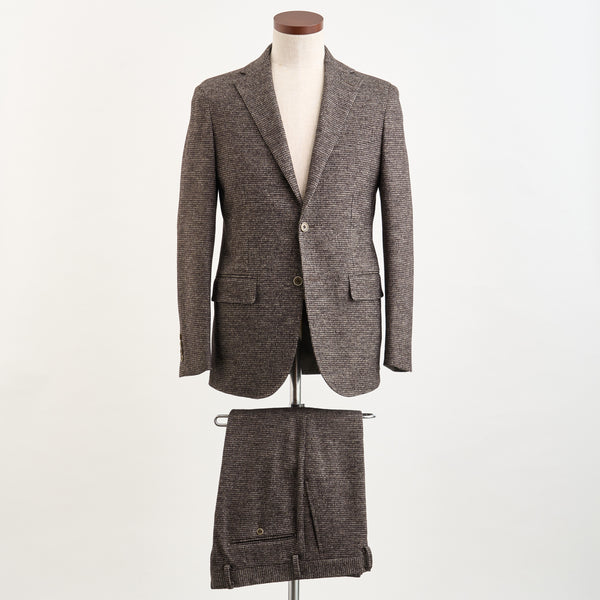 【ドーランドハウス】2B千鳥柄セットアップジャケット（ブラウン）