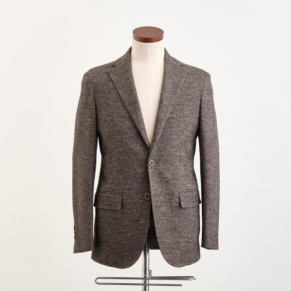 【ドーランドハウス】2B千鳥柄セットアップジャケット（ブラウン）