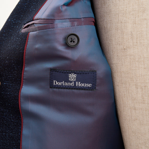 【ドーランドハウス】2Bシャドウチェックジャケット（ネイビー）