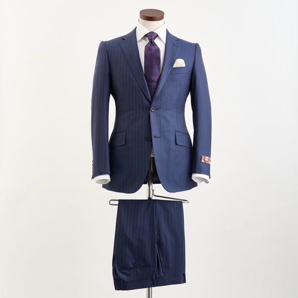【ティモシーエベレスト】2Bストライプ柄スーツ（ネイビー）