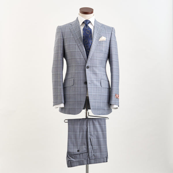 【ティモシーエベレスト】2Bチェック柄スーツ（グレー）