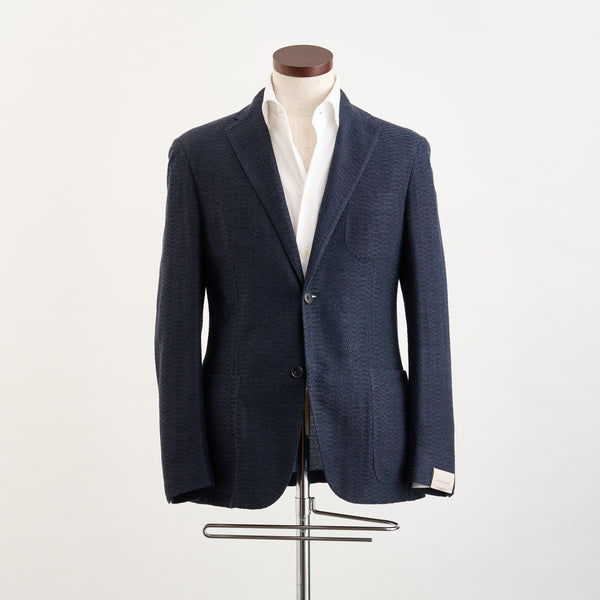【コルネリアーニ】2Bウールシルクアダプティブジャケット（ネイビー）
