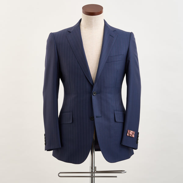 【ティモシーエベレスト】2Bストライプ柄スーツ（ネイビー）