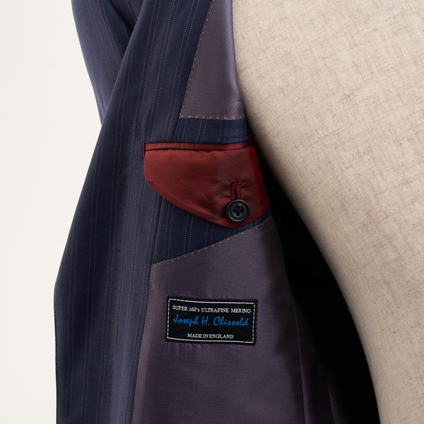 【ティモシーエベレスト】2Bストライプ柄スーツ（ネイビー）