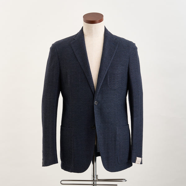 【コルネリアーニ】2Bウールシルクアダプティブジャケット（ネイビー）