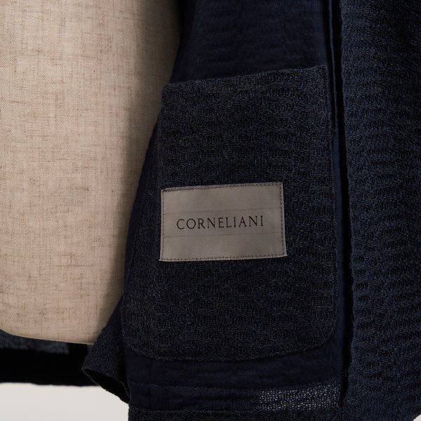 【コルネリアーニ】2Bウールシルクアダプティブジャケット（ネイビー）