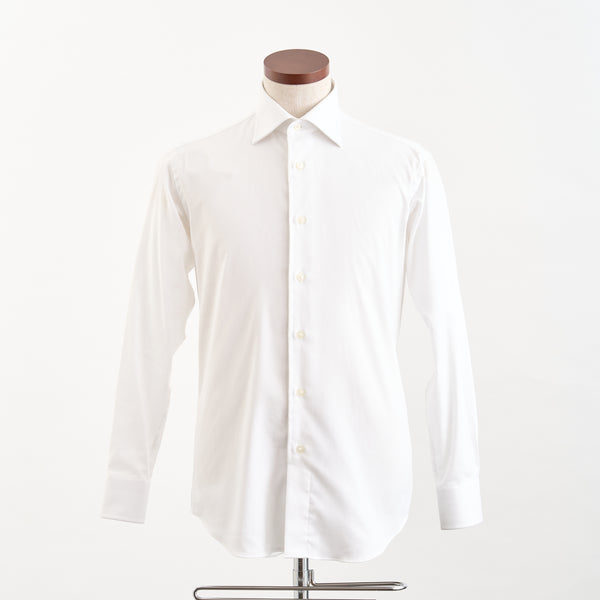 【ティモシーエベレスト】ジャカード織ドレスシャツ（ホワイト）