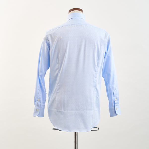【ティモシーエベレスト】ドット柄ドビー織ドレスシャツ（サックスブルー）