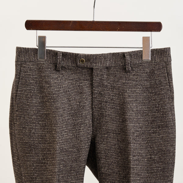 【ドーランドハウス】2B千鳥柄セットアップパンツ（ブラウン）