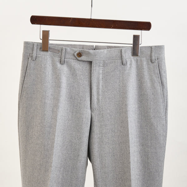 【コルネリアーニ】レギュラーフィットウールパンツ（グレー）