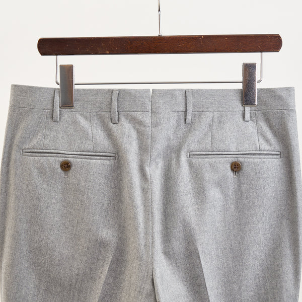 【コルネリアーニ】レギュラーフィットウールパンツ（グレー）