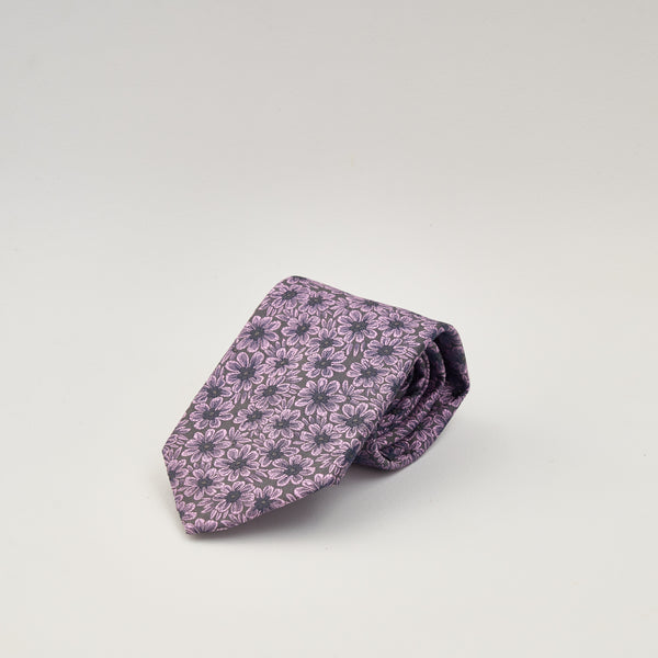 【ティモシー エベレスト】フラワー柄ネクタイ（ピンク）