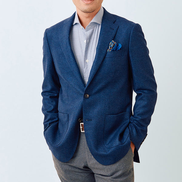 【ティモシーエベレスト】ホリゾンタルカラードレスシャツ（ブルー）